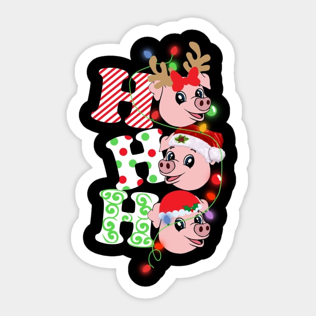 Ho Ho Ho Funny Christmas For Pig Lovers Sticker by wheeleripjm